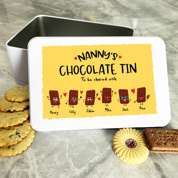 Personalised Cute Funny Chocolate Bars Nanny's Biscuit Sweets Cake Treat Tin