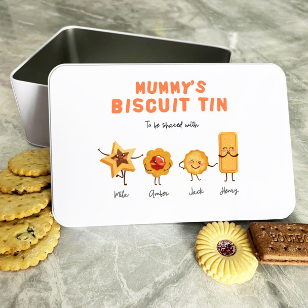 Personalised Funny Cookies Characters Mummy's Cake Treat Sweets Biscuit Tin