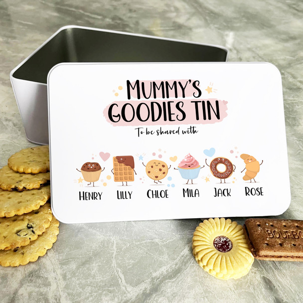 Personalised Mummys Goodies Cute Pastry Characters Cake Treat Sweets Biscuit Tin