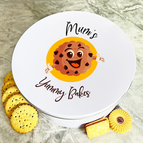 Personalised Round Funny Cookie Mum's Yummy Bakes Cake Treat Sweets Biscuit Tin