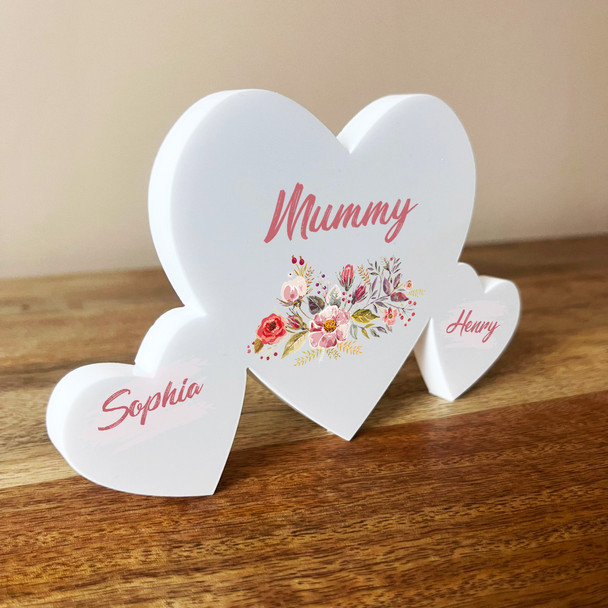 Watercolor Floral Mum Mummy Family Hearts 2 Small Personalised Acrylic Gift