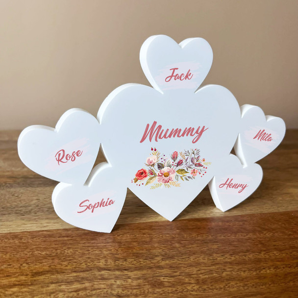 Watercolor Floral Mum Mummy Family Hearts 5 Small Personalised Acrylic Gift