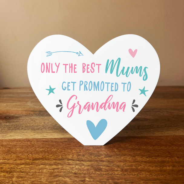 Best Mum Promoted To Grandma Heart Shaped Personalised Gift Acrylic Ornament