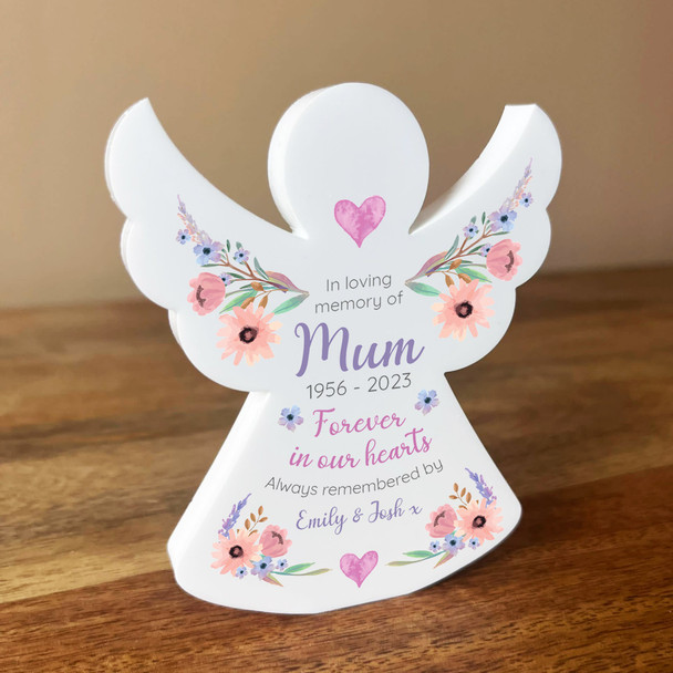 Mum Angel Forever In Our Hearts Personalised In Memory Memorial Acrylic Gift