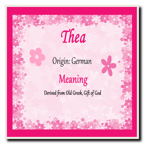 Thea Personalised Name Meaning Coaster
