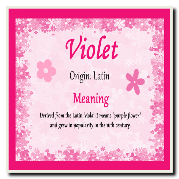 Violet Personalised Name Meaning Coaster