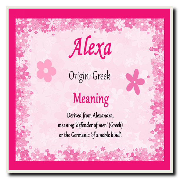 Alexa Personalised Name Meaning Coaster