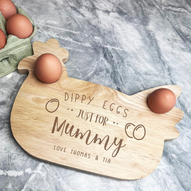 Dippy Eggs For Mummy Personalised Eggs & Toast Soldiers Chicken Breakfast Board
