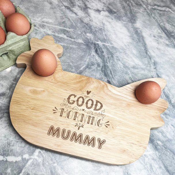 Good Morning Mummy Personalised Eggs & Toast Soldiers Chicken Breakfast Board