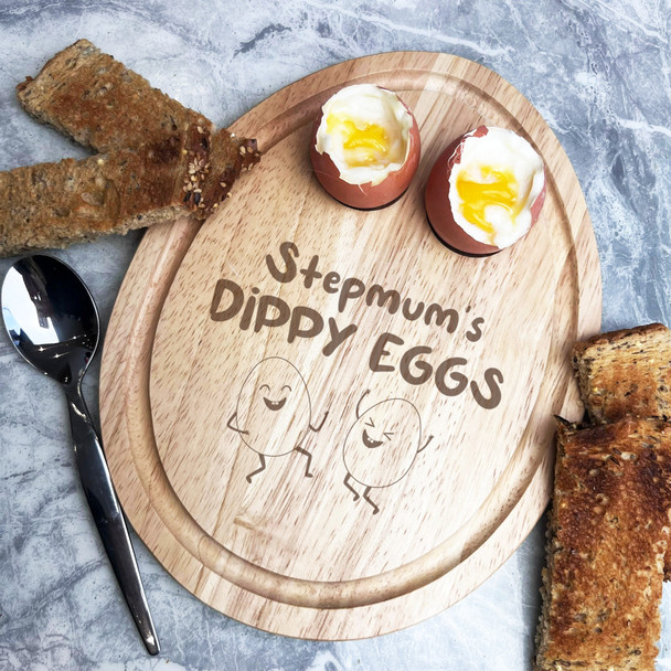 Stepmoms' Funny Dippy Eggs Personalised Gift Toast Soldiers Egg Breakfast Board