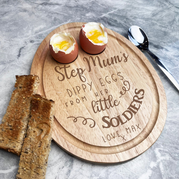 Step Mums Dippy Eggs From Her Personalised Gift Toast Egg Breakfast Board