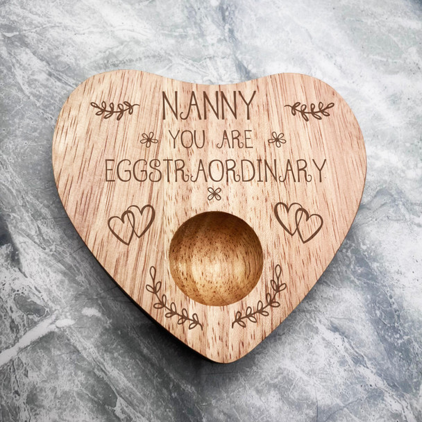 Nanny You Are Eggstraordinary Personalised Gift Heart Breakfast Egg Holder Board