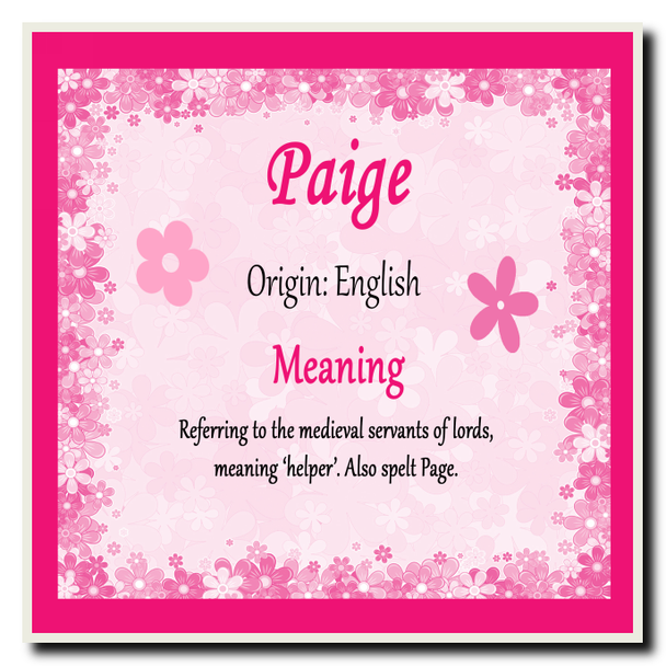 Paige Personalised Name Meaning Coaster