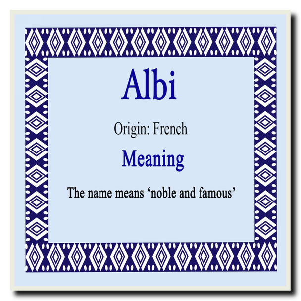 Albi Personalised Name Meaning Coaster