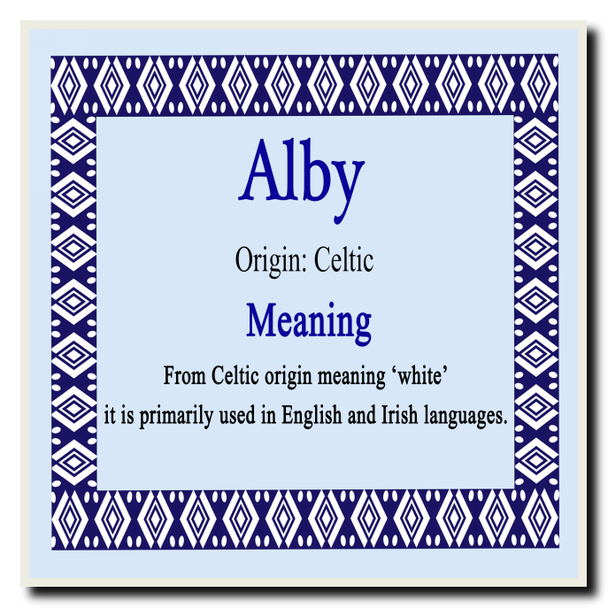 Alby Personalised Name Meaning Coaster