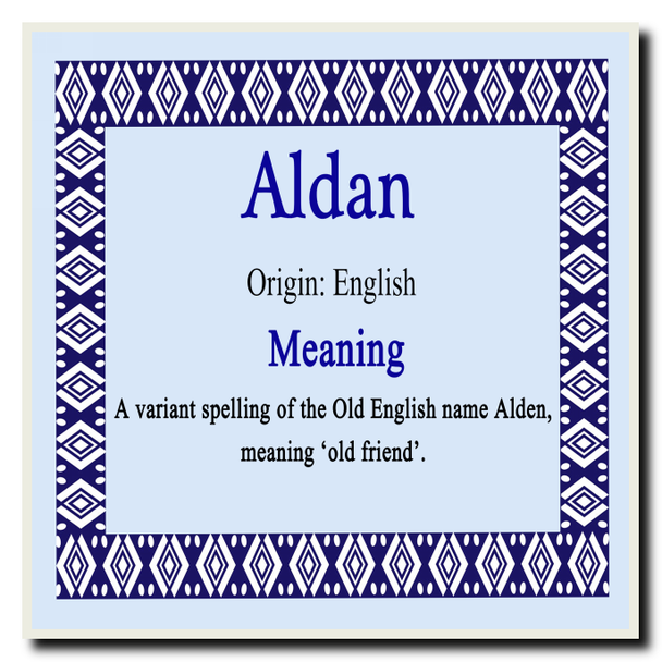 Aldan Personalised Name Meaning Coaster