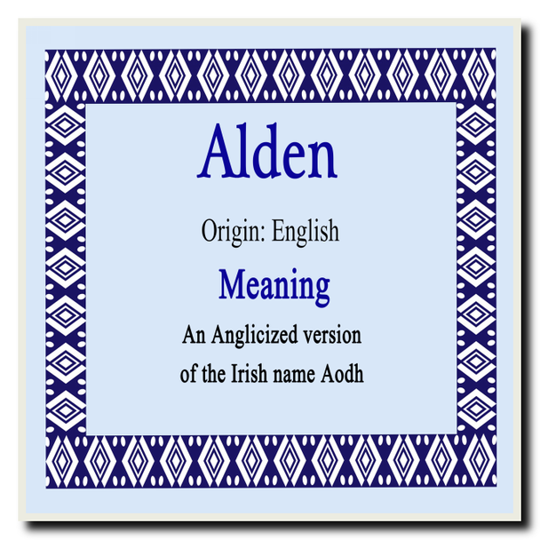 Alden Personalised Name Meaning Coaster