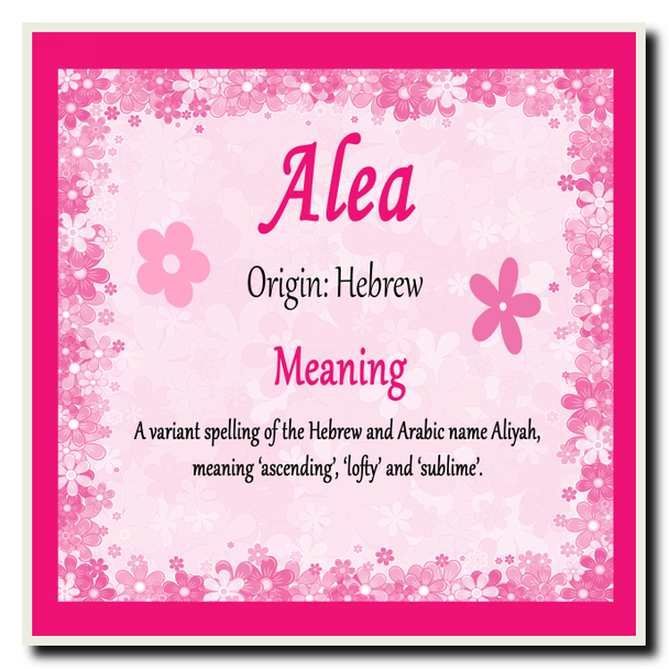 Alea Personalised Name Meaning Coaster