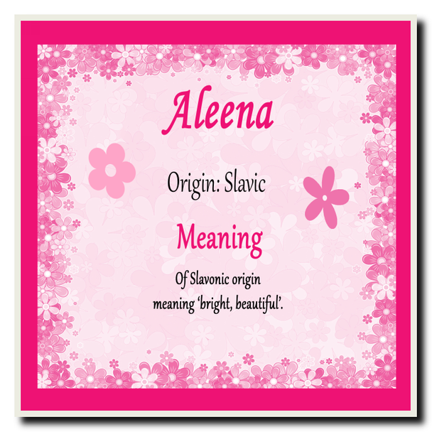 Aleena Personalised Name Meaning Coaster