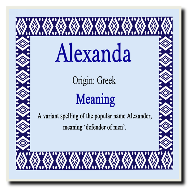 Alexanda Personalised Name Meaning Coaster