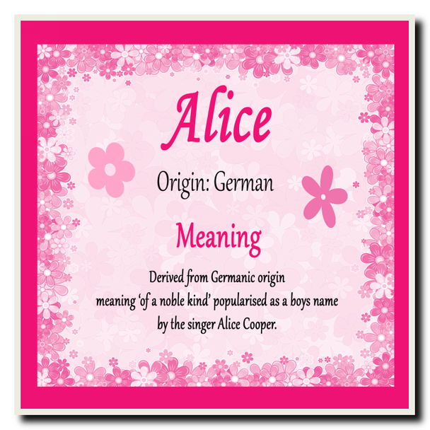 Alice Personalised Name Meaning Coaster