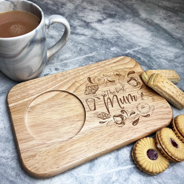 Best Mum Pastry And Tea Personalised Tea Coffee Tray Biscuit Snack Serving Board
