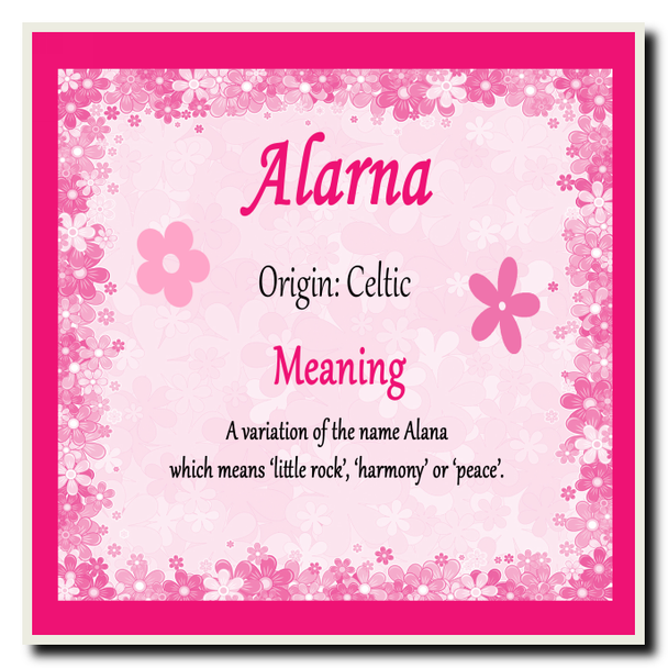 Alarna Personalised Name Meaning Coaster