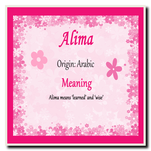 Alima Personalised Name Meaning Coaster