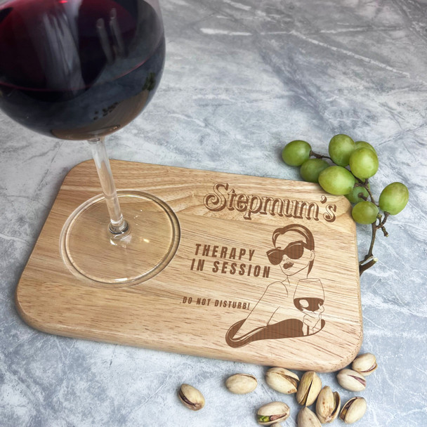 Stepmoms' Therapy In Session Personalised Wine Nibbles Tray Snack Serving Board