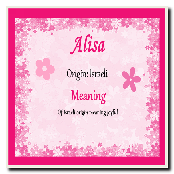 Alisa Personalised Name Meaning Coaster