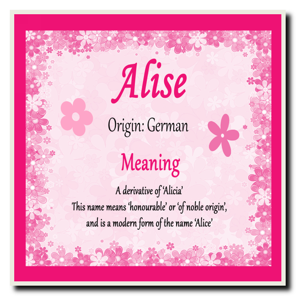 Alise Personalised Name Meaning Coaster