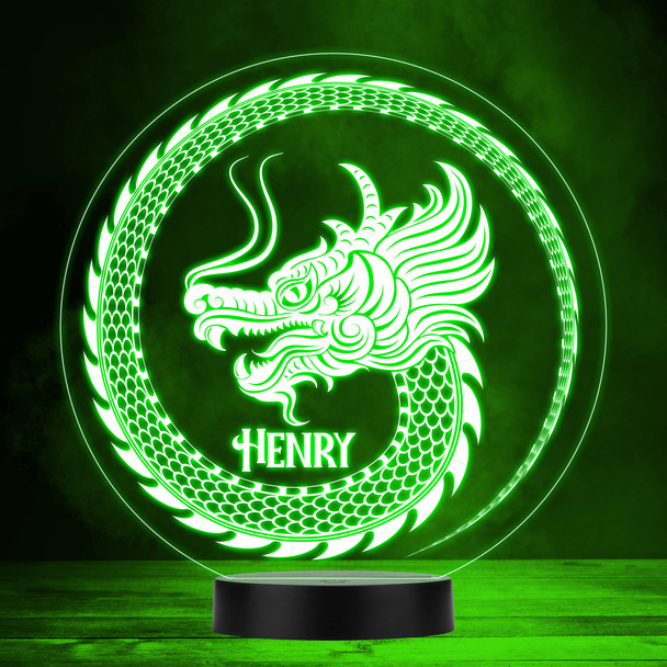 Traditional Asian Dragon Head Led Lamp Personalised Gift Night Light