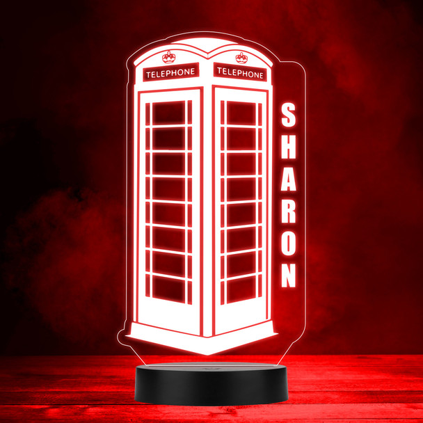 Vintage London Telephone Booth Led Lamp Personalised Gift Night Light