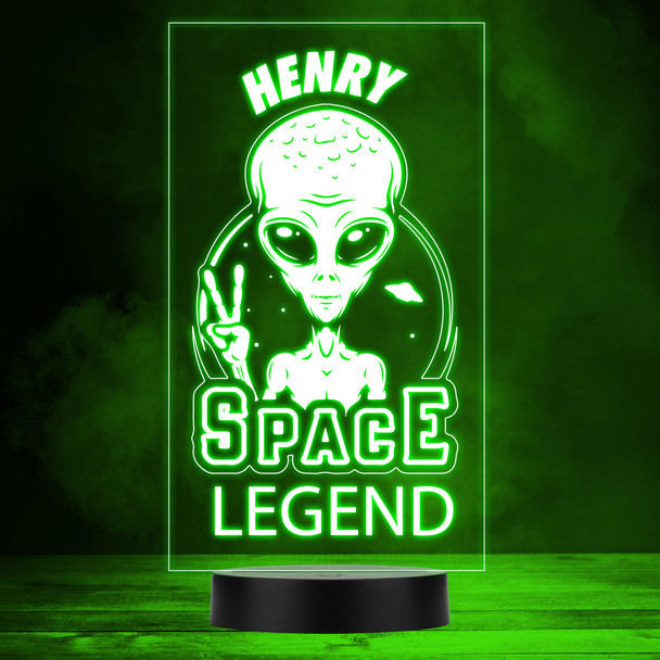 Alien Showing Peace Space Legend UFO Led Lamp Personalised Gift Night Light