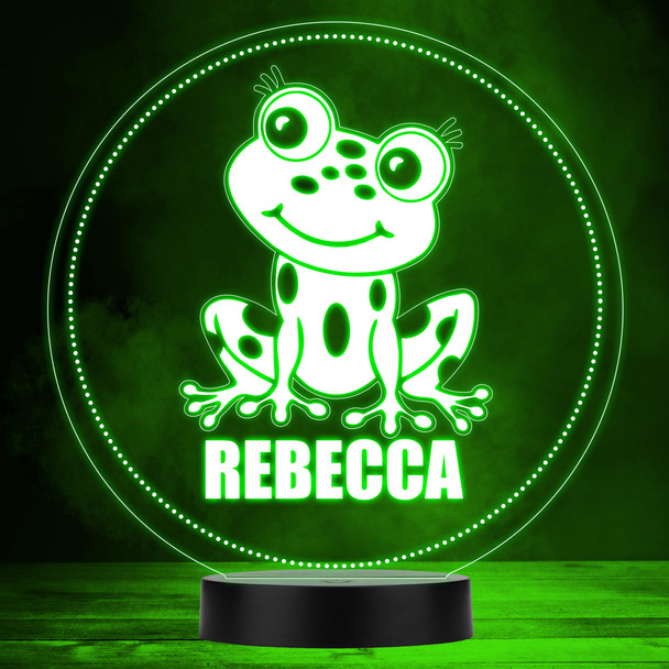 Cute Little Spotty Frog Colour Changing Led Lamp Personalised Gift Night Light