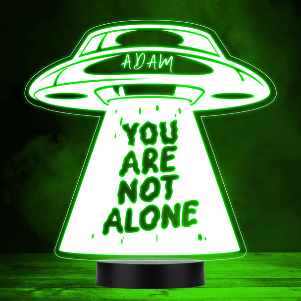 Alien Spaceship UFO You Are Not Alone Led Lamp Personalised Gift Night Light