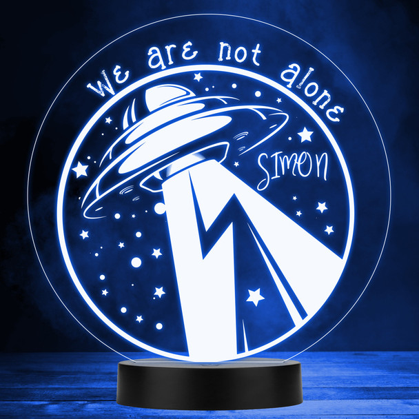 Alien Spaceship We Are Not Alone UFO Stars Led Personalised Gift Night Light