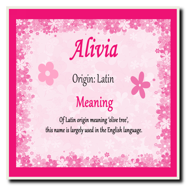 Alivia Personalised Name Meaning Coaster