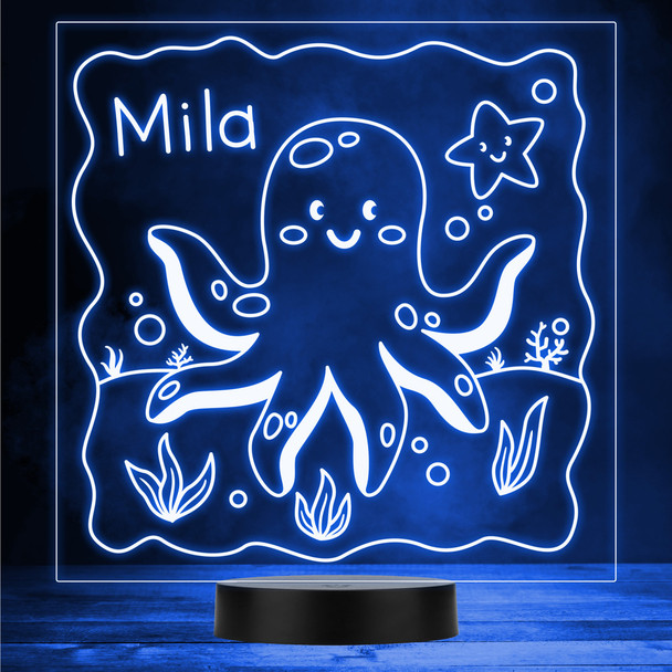 Happy Octopus In The Sea & Starfish Led Lamp Personalised Gift Night Light