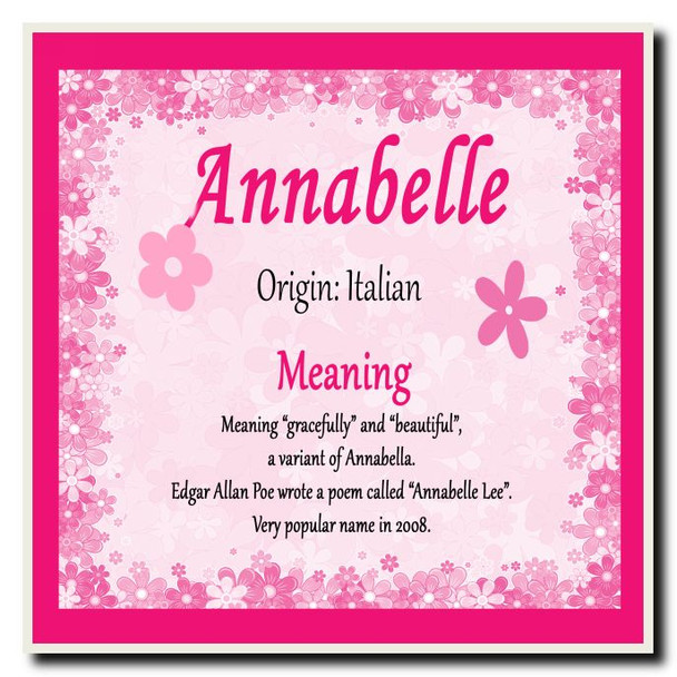 Annabelle Personalised Name Meaning Coaster