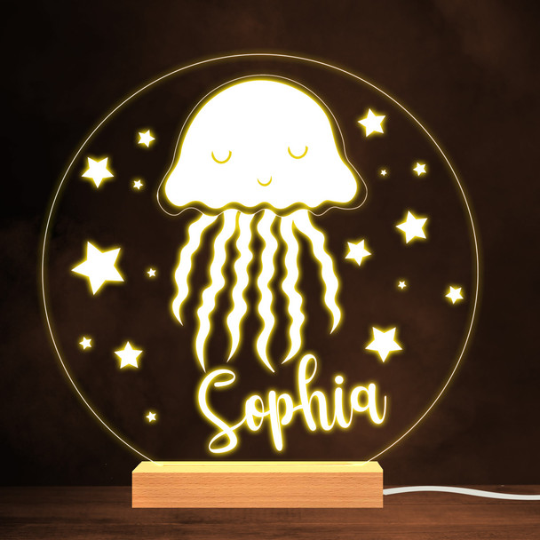 Stars Jellyfish Sea Creature Warm White Lamp Personalised Gift Night Light
