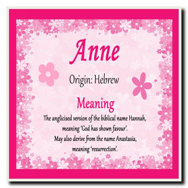 Anne Personalised Name Meaning Coaster