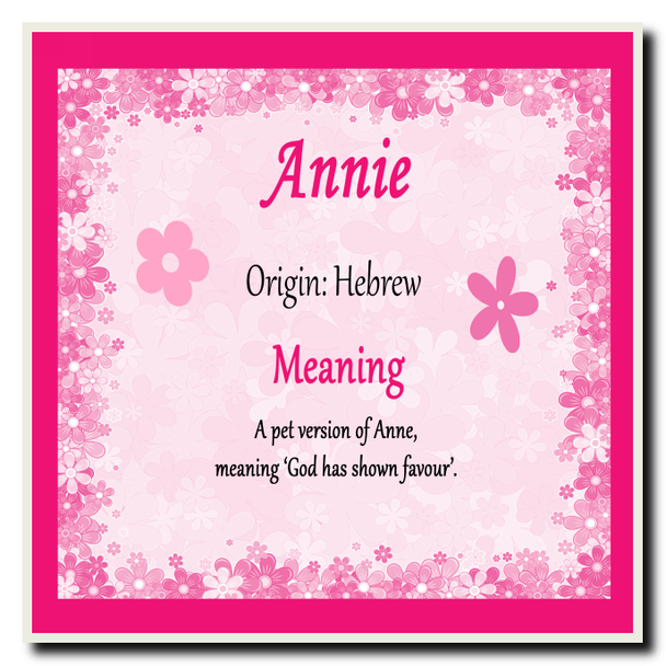 Annie Personalised Name Meaning Coaster