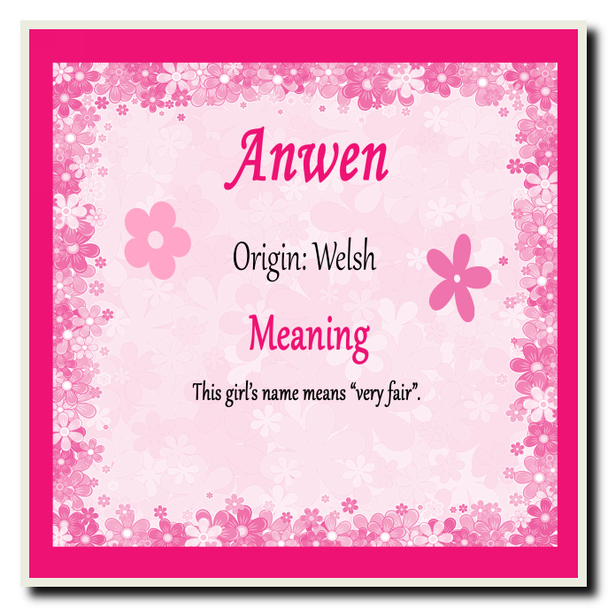 Anwen Personalised Name Meaning Coaster