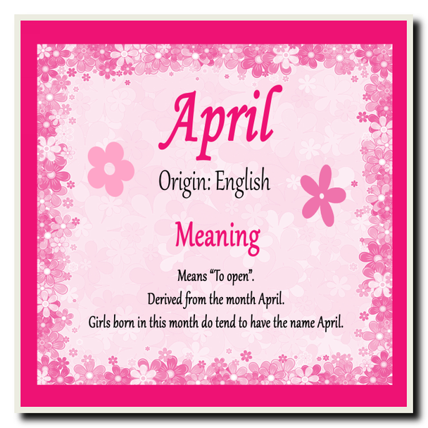April Personalised Name Meaning Coaster