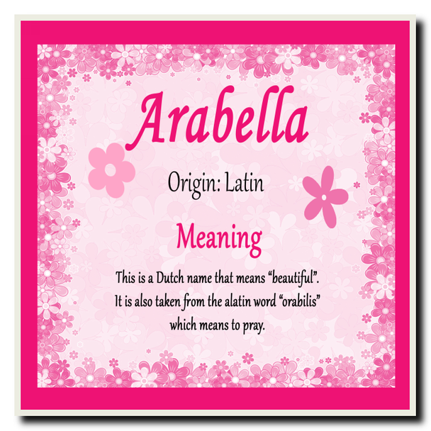 Arabella Personalised Name Meaning Coaster