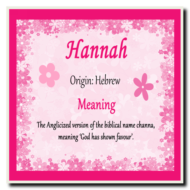 Hannah Personalised Name Meaning Coaster