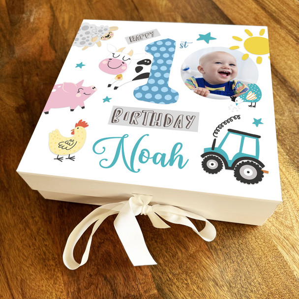 Farm Animals Nature Photo Child Any Age Square Personalised Birthday Gift Box