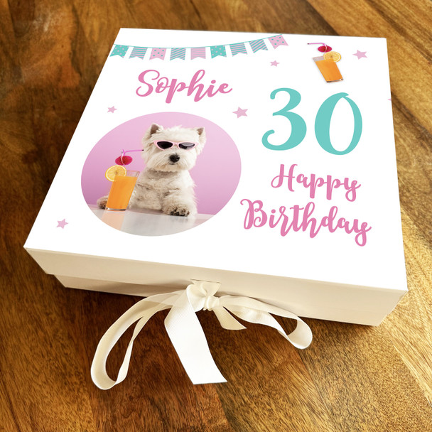 Dog Pet West Highland Terrier Square Personalised Keepsake Birthday Gift Box