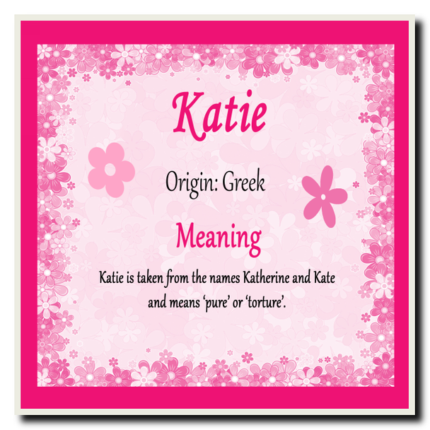 Katie Personalised Name Meaning Coaster